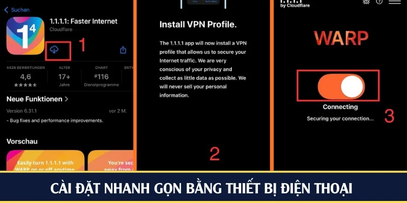Cài đặt nhanh gọn bằng thiết bị điện thoại